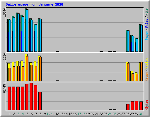 Daily usage for January 2026