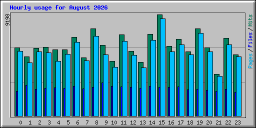 Hourly usage for August 2026